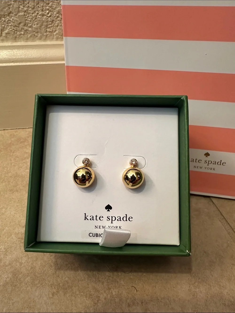 New Kate Spade Have A Ball Stud Earrings with Gift Bag